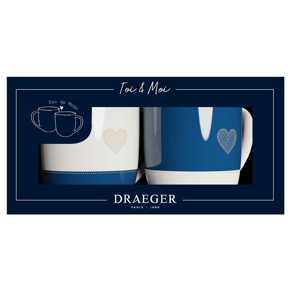 Duo di tazze nuziali personalizzate - Cuori