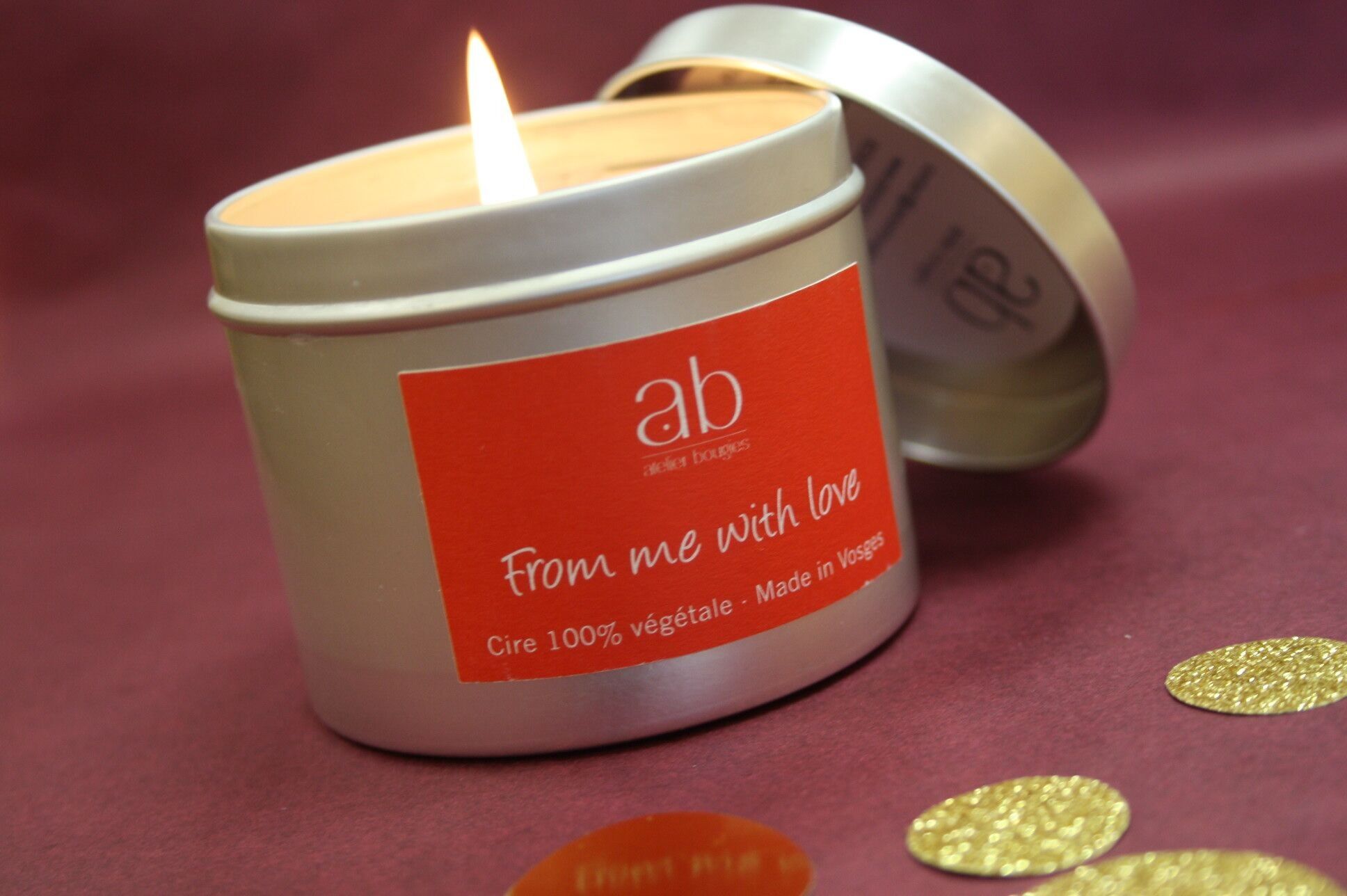 Handgefertigte Duftkerze mit Botschaft – Von mir mit Liebe