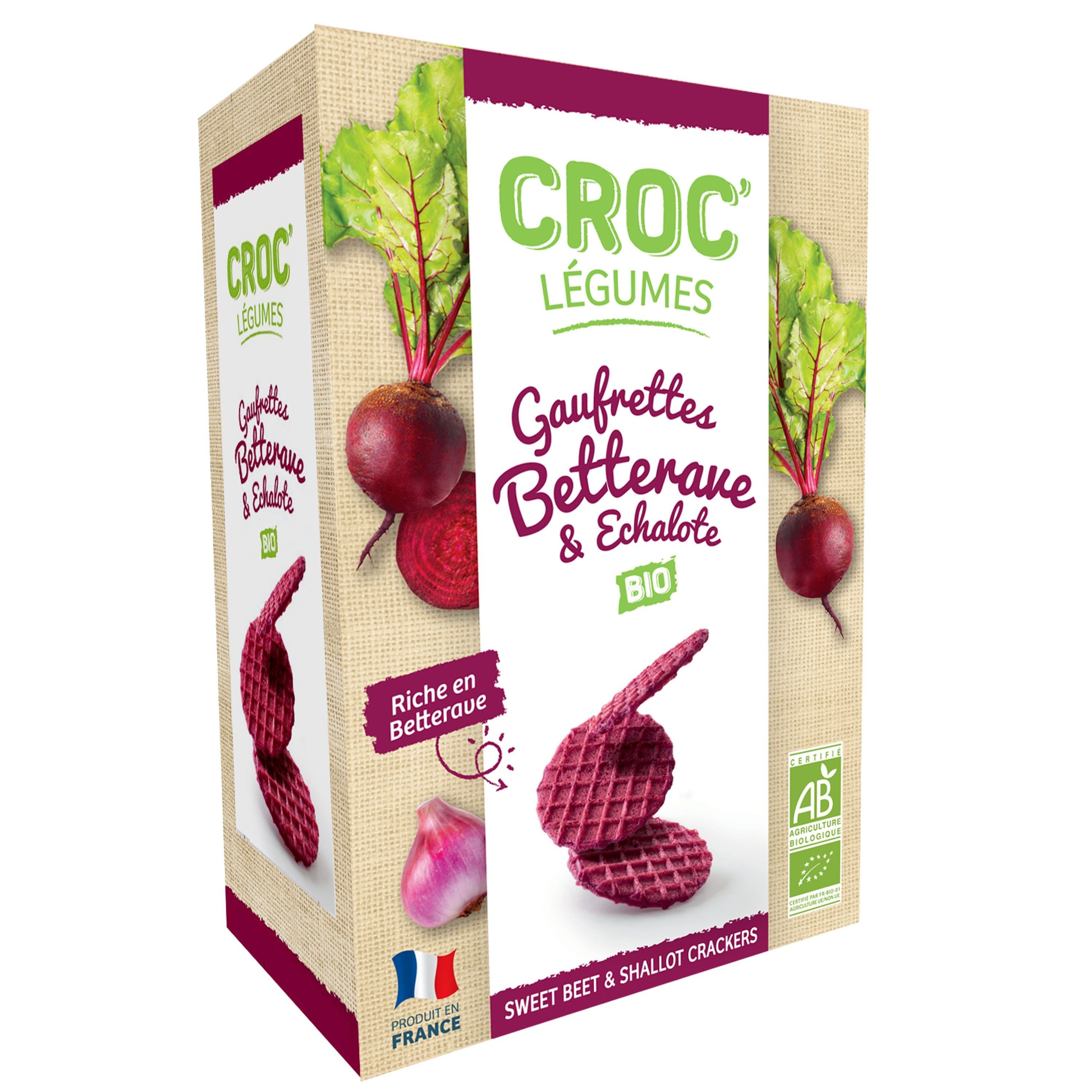 Wafer vegetali biologici di barbabietola e scalogno - Croc' vegetables - 40 g