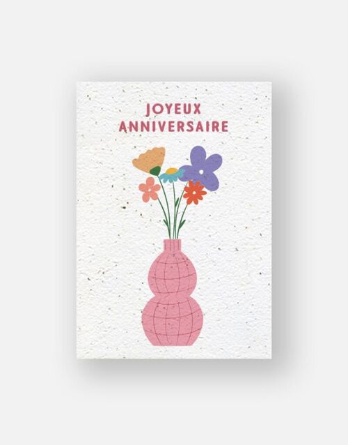 Carte à planter - Vase anniversaire