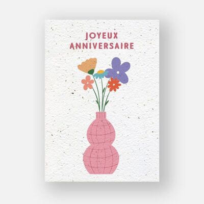 Carte à planter - Vase anniversaire