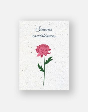 Carte à planter - Sincères condoléances 1