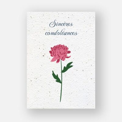 Tarjeta para plantar - Sinceras condolencias