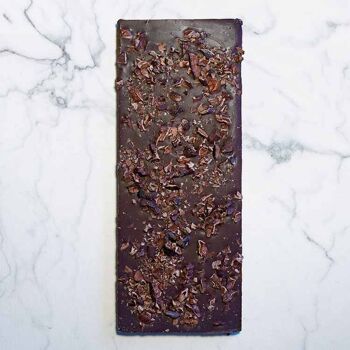 Tablette de Chocolat noir 73%, au grué infusés au Rhum, bean to bar 2