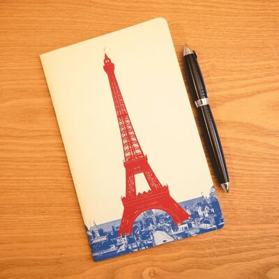 A5-Notizbuch – Pariser Eiffelturm – 64 linierte Seiten
