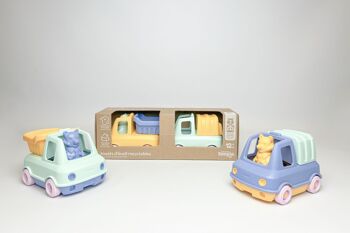 Jouets d'extérieurs, Pack de 33 jouets véhicules roulants, Made in France en plastique recyclé, Cadeau 1-5 ans, Pâques 6