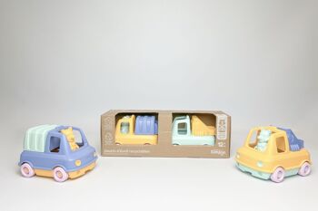 Jouets d'extérieurs, Pack de 33 jouets véhicules roulants, Made in France en plastique recyclé, Cadeau 1-5 ans, Pâques 7