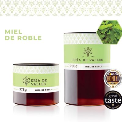 Ería de Valles – Miele di quercia 100% naturale delle Asturie – Aroma floreale intenso, sapore dolce con un tocco salato – Miele grezzo artigianale