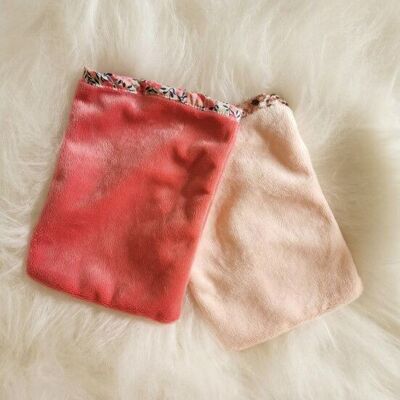 Ultra soft pale pink makeup remover glove