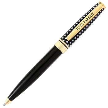 Stylo bille noir rétractable Tu es parfait 3