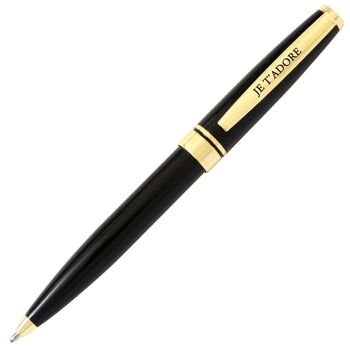 Stylo bille noir rétractable Je t'adore 4