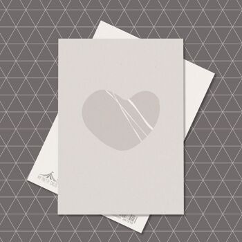 Carte coeur Saint Valentin, carte postale avec galet coeur, carte pour un mariage, pour les vœux de la Saint Valentin, comme message d'amour, coeur minimaliste 5