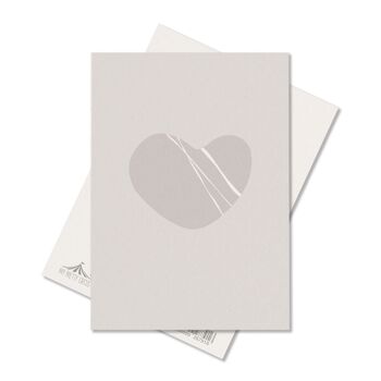 Carte coeur Saint Valentin, carte postale avec galet coeur, carte pour un mariage, pour les vœux de la Saint Valentin, comme message d'amour, coeur minimaliste 7