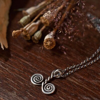 Esoteric necklace, .925 spiral amulet