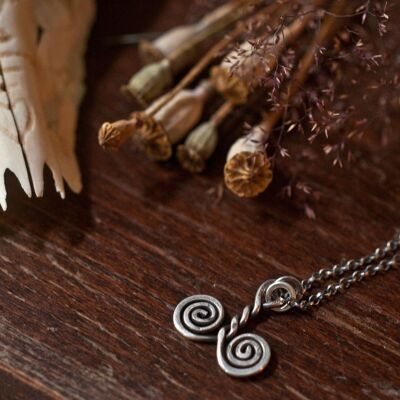Esoteric necklace, .925 spiral amulet