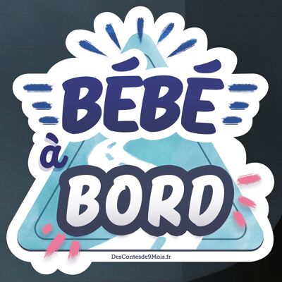 Baby on board car sticker - Blue and Pink