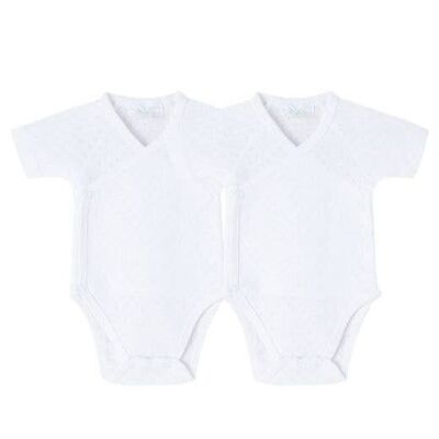 White Basic cotton baby bodysuits