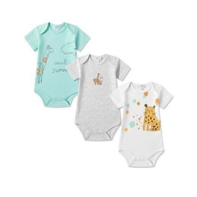 Bodysuits Set of 3pcs baby boy tiger and leopard
