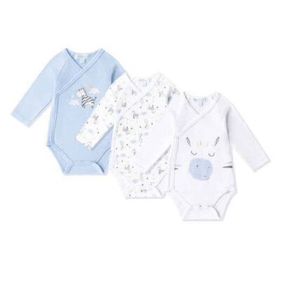 Lot de 3 bodies bébé croisés Zèbre