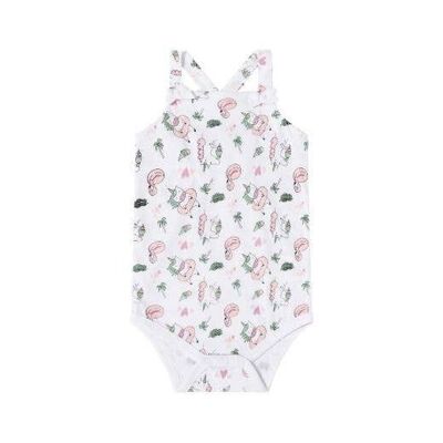 Baby girl strappy bodysuit with bow on the front