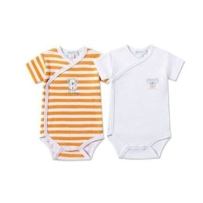 Orange striped baby bodysuit/ Kaola