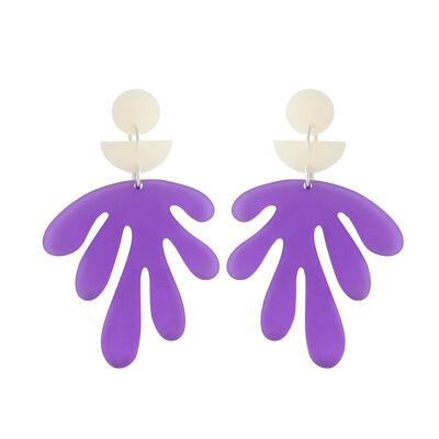 Pendientes les fleurs morado