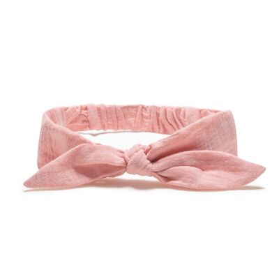 Bandeau En Coton Avec Noeud Rose