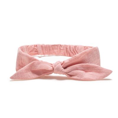 Cotton Headband With Pink Bow