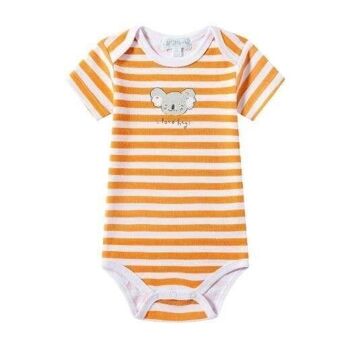 Lot de 3 bodies bébé garçon orange kaola 4