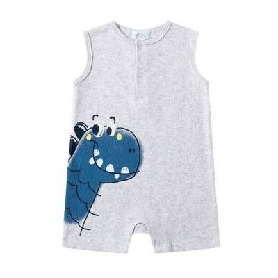 Baby boy's blue dino pajamas