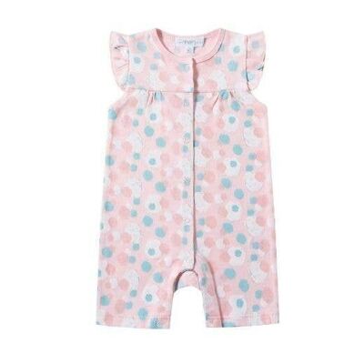 Baby girl's polka dot ruffled sleeve pajamas