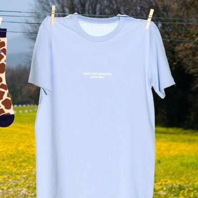 Sky blue t-shirt with save screen printing
