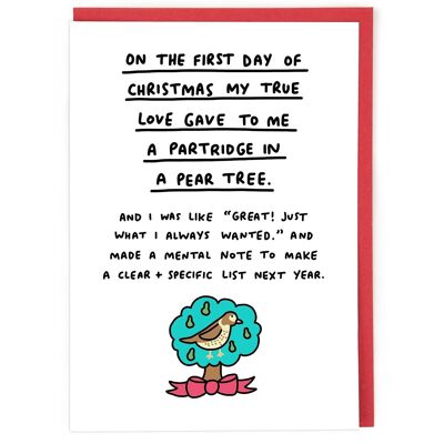 Una tarjeta de Navidad de perdiz
