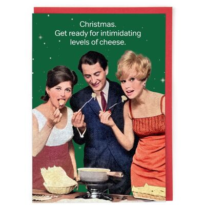 Tarjeta navideña de niveles de queso