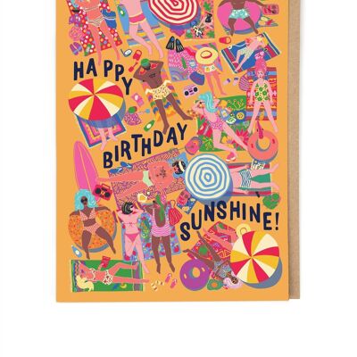 Tarjeta de cumpleaños del sol del cumpleaños