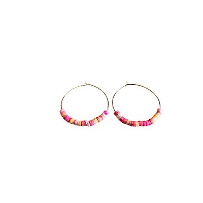 Multicolor pink Sunshine hoop earrings