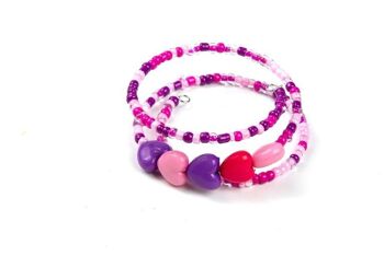 Bracelet spirale enfant avec boules colorées 1