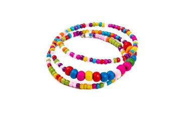 Bracelet spirale enfant avec boules colorées 2