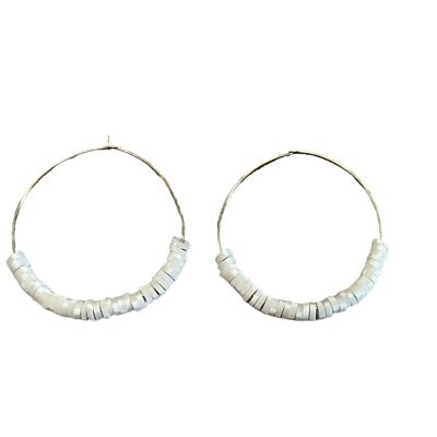 White Sunshine hoop earrings