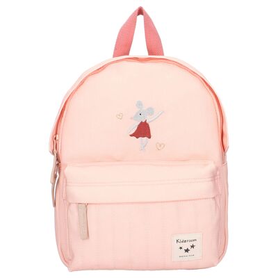 Tattle And Tales embroidered children's backpack - Pink mouse
