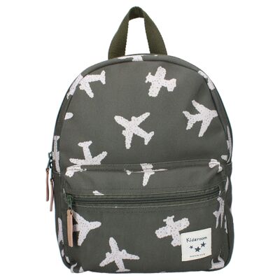 Children's backpack - Khaki planes
