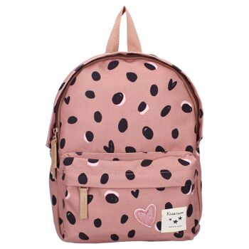 Sac à dos enfant Loving Days - Cœurs & Pois vieux rose 1