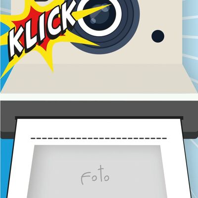 Biglietto doppio dal taglio divertente “Polaroid”