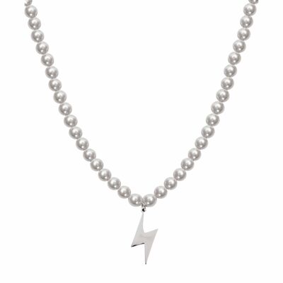 Necklace-"Viro"-Pearl With Lightning