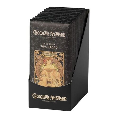 TABLETTE DE CHOCOLAT NOIR 70% 85g - Display de 10 tablettes