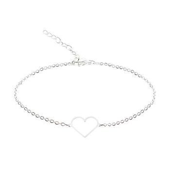 Bracelet Classique - Plaqué Argent - Coeur 3