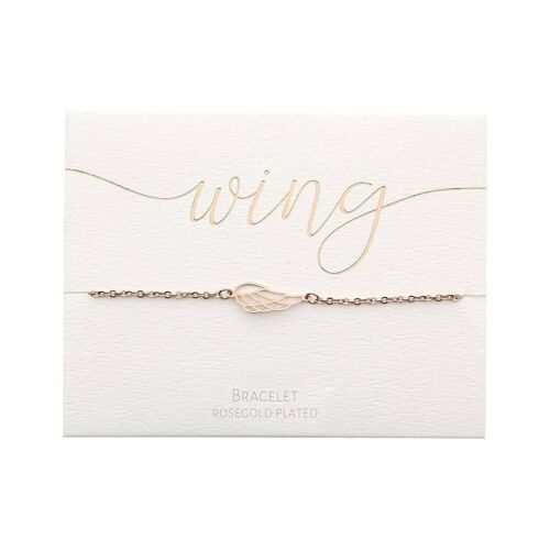 Bracelet - Rose Gold Plated - Angel Wings