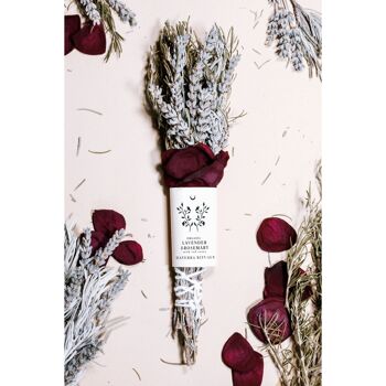 Smudge Stick Lavande, Romarin et Roses rouges