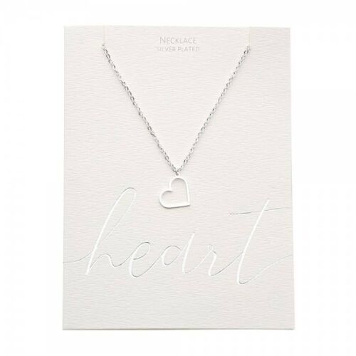 Classic Necklace - Silver-Plated - Heart