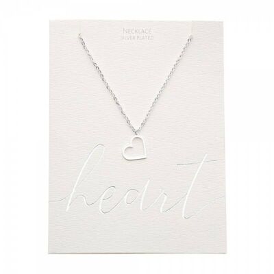 Classic Necklace - Silver-Plated - Heart